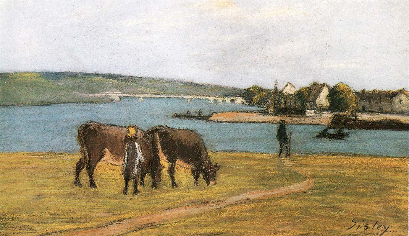Cows on the Banks of the Seine